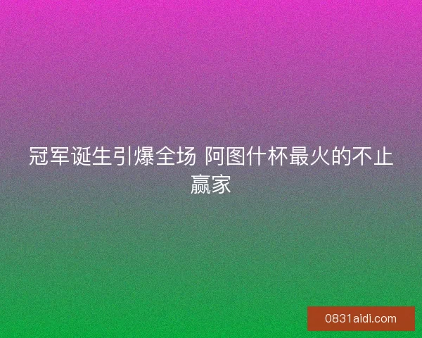 冠军诞生引爆全场 阿图什杯最火的不止赢家