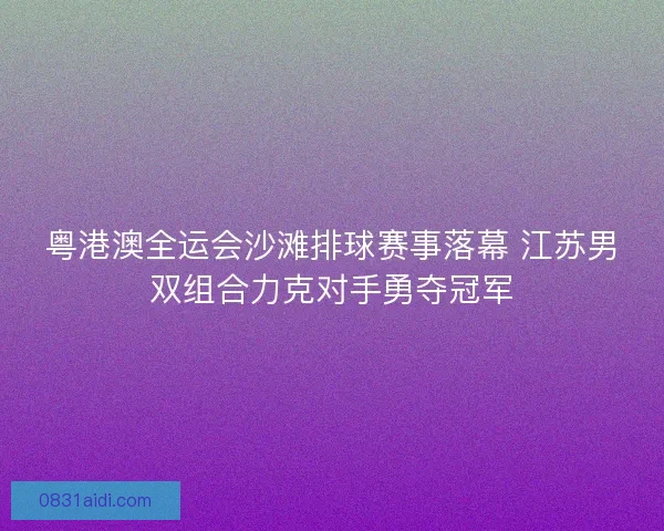 粤港澳全运会沙滩排球赛事落幕 江苏男双组合力克对手勇夺冠军 粤港澳全运会沙滩排球赛事落幕 江苏男双组合力克对手勇夺冠军
